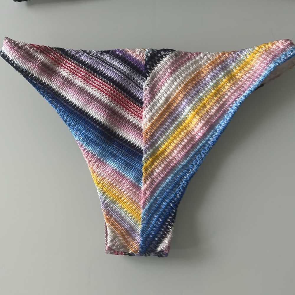 Missoni Multicolor Striped One-Shoulder Bikini — Blue Strap - Picture 10 of 16